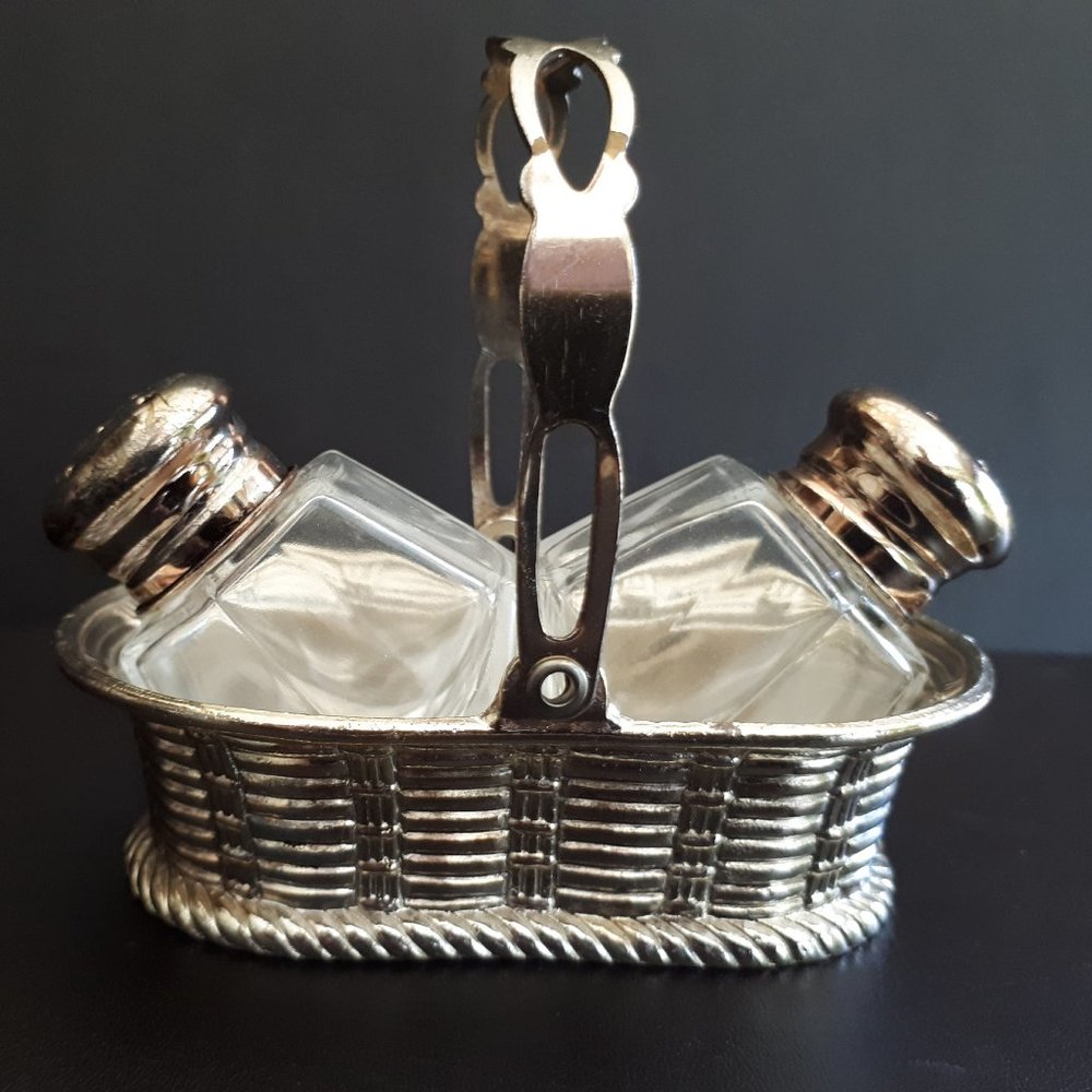 Salt & Pepper shakers in Zinc Basket from Japan